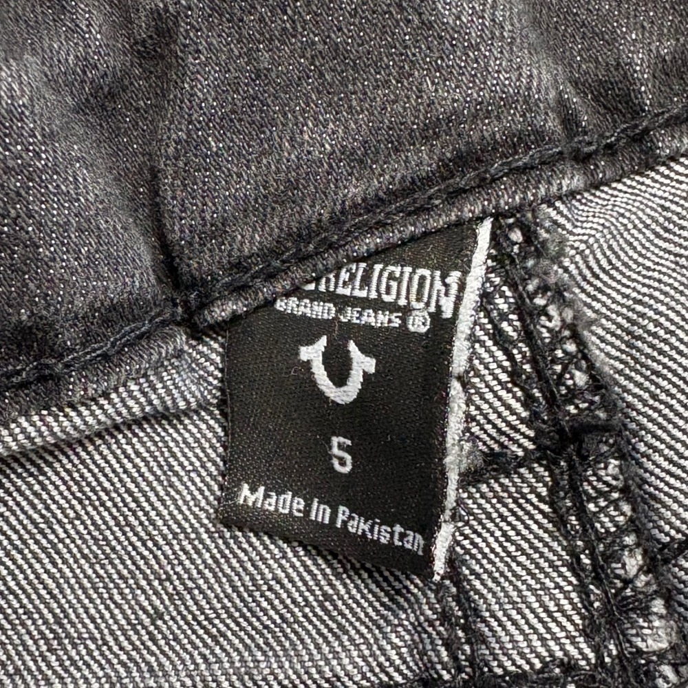 True Religion Geno‎ Relaxed Slim Moto Jeans Boys Sz 5 Grey Wash Ribbed Denim NWT - Picture 6 of 10